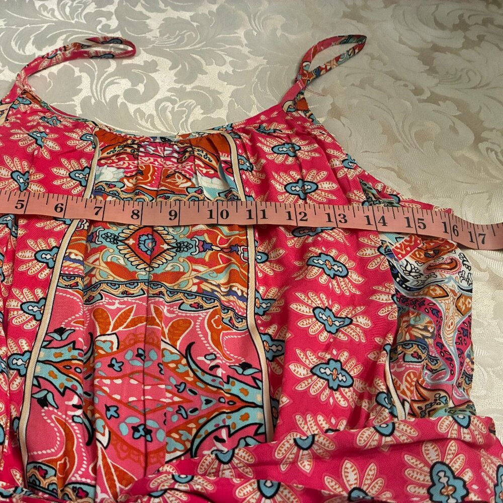 PRETTYGARDEN Women's Summer Sundress Casual Spaghetti Strap Floral - M - Picture 6 of 7